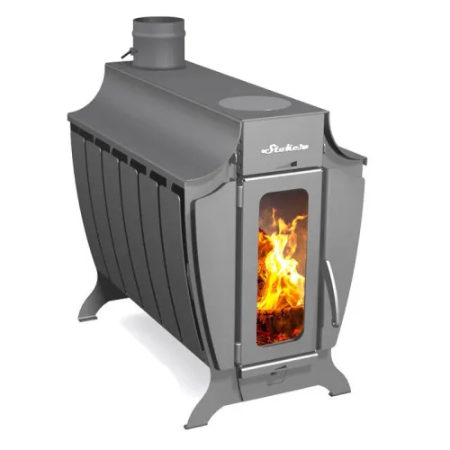 Печь отопительно - варочная Стокер - 200 G со стеклом, дрова/газ (Ермак) 