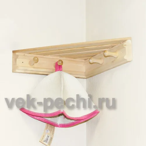 Полка с вешалкой угловая 4 крючка М - 46 Полка с вешалкой угловая 4 крючка М - 46