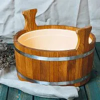 Шайка 12 л ( дуб / пластик ) с пластиковой вставкой