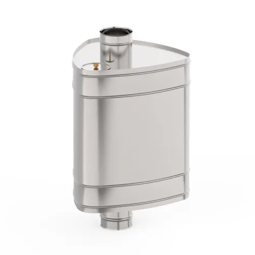 Бак на трубе для печи "УРАЛ", 60 л, ф115, нержавейка 0,8мм