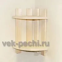 Полка угловая ( 2 яруса )  300*300*500 ( Мебель для бани )