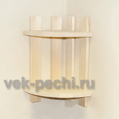 Полка угловая ( 2 яруса )  300*300*500 ( Мебель для бани )