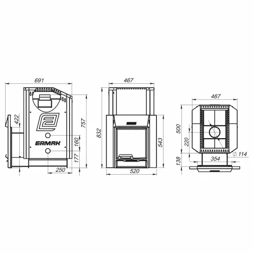 Печь банная Ермак 24 Премиум ( сталь 8,0 мм ) фото 3