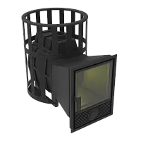 Печь банная чугунная  " Воевода " 15 Д - 1 со стеклом 320х320, сетка