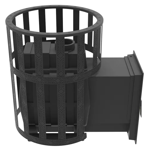 Печь банная чугунная  " Воевода " 15 Д - 2 со СТЕКЛОМ 230х270, сетка фото 6