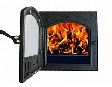 Дверь каминная " Сибирь " со стеклом 545х545 без надписи, ДКГ-7АС