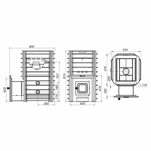 Печь банная Ермак 24 Сетка - Стандарт ( сталь 8,0 мм ) фото 2