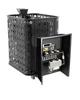 Верона Verona 26 Газовая, Чугунная печь, Закрытая каменка нерж. AISI 304 УГ в комплекте, Березка