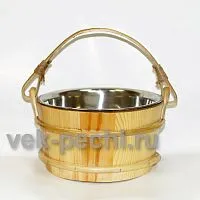 Шайка 4 л ( сосна / нерж ) с нержавеющей вставкой