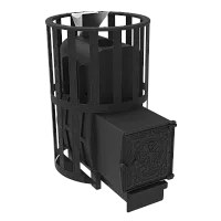 Печь банная чугунная  " Воевода " 15 ДТ - 4 ( сетка ) закрытая каменка