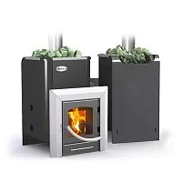 Печь банная Ермак 16 - ПС Классика ( панорамное стекло )