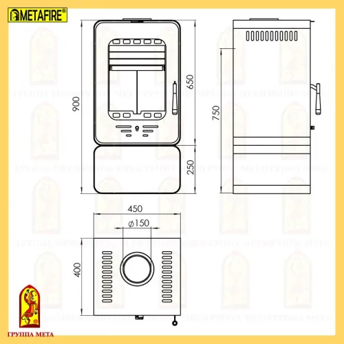 Печь - камин " Лава 6 " фото 2