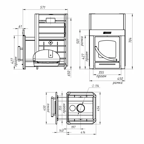 Печь банная Ермак 16 - ПС Сетка Классика ( панорамное стекло ) фото 2