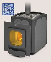 Печь для бани чугунная Печь БЫЛИНА-18 Ч  Панорама (1.2) (под остаток) Теплодар
