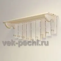 Полка с вешалкой 9 крючков , для шапок ( 2 ) Мебель для бани