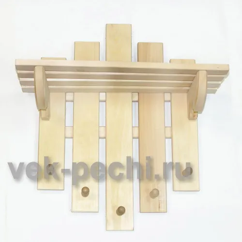 Полка с вешалкой 5 крючков " Сосулька " ( Мебель для бани ) фото 2 Полка с вешалкой 5 крючков " Сосулька " ( Мебель для бани ) фото 2