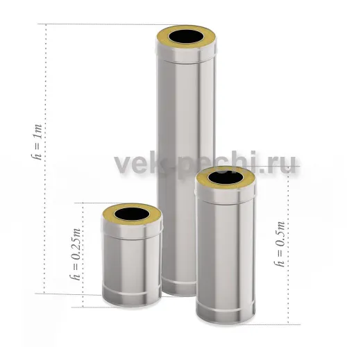 Сэндвич - труба   1,0 метр   140/200   нерж/оц  1,0 ММ/0,5 мм