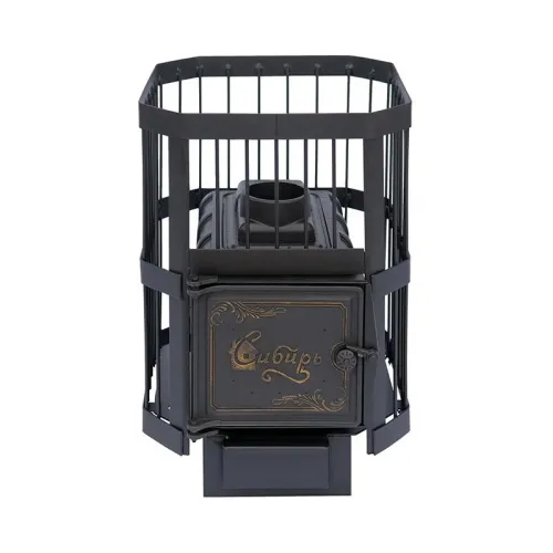 Печь банная ЧУГУННАЯ " Сибирь - 15 " БЕЗ ВЫНОСНОЙ ТОПКИ (сетка)