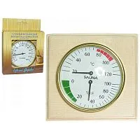 Термо-гигрометр СББ 2 - 1Д  круглый в дереве и картонной упаковке 