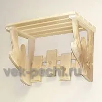 Полка с вешалкой резная ( Н ) 6 крючков ( Мебель для бани )