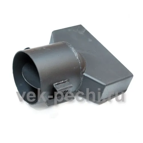 Переходник прямоугольный с шибером ГОРИЗОНТАЛЬНЫЙ  для котлов Сибирь