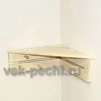 Полка с вешалкой угловая 5 крючками ( 2 ряда ) ( Мебель для бани )