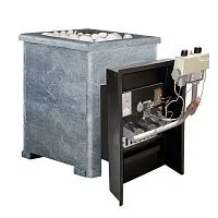 Печь банная " Викинг " 15 ГАЗОВАЯ , В КАМЕННОЙ ОБЛИЦОВКЕ