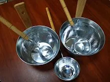 Шайка 5 л ( ушат ) ( нерж ) , ручка бук , Standart КС