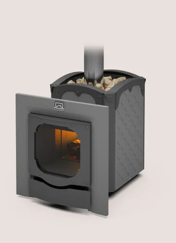 Печь для бани чугунная БЫЛИНА-12 Ч Панорама (1.2)  Теплодар