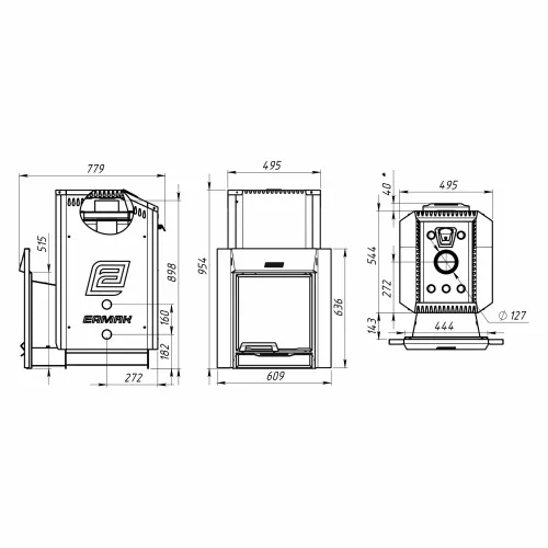 Печь банная Ермак 36 Люкс ( нерж 5,0 мм 304 ) фото 2
