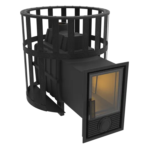 Печь банная чугунная  " Воевода " 20 Д - 2 со СТЕКЛОМ 230х270, сетка 