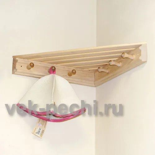 Полка с вешалкой угловая 6 крючков М - 47 Полка с вешалкой угловая 6 крючков М - 47