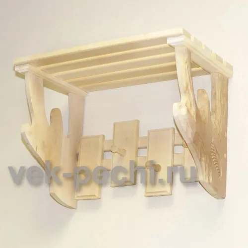 *Полка с вешалкой резная ( Н ) 3 крючка ( Мебель для бани ) *Полка с вешалкой резная ( Н ) 3 крючка ( Мебель для бани )