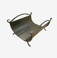 Дровница с 2 - мя ручками ( бронза ) ковка М в.250/ш.460/г.370