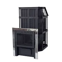 Печь банная Сибирь 20 сетка, со СТЕКЛОМ, Закрытая каменка, сталь 6 мм