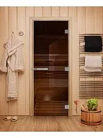 Дверь ЭТАЛОН бронза, стекло 10мм 2000 х 800