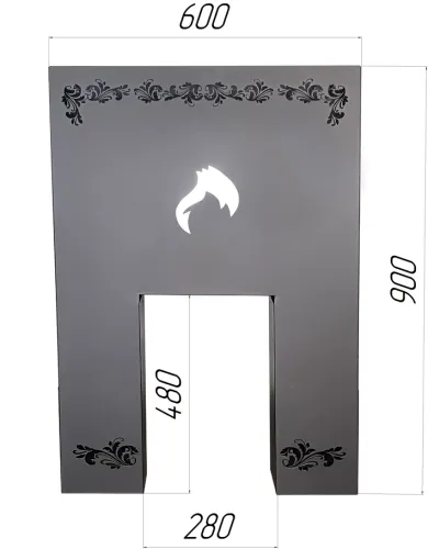 Экран фронтальный 600х900 для печей для печей Березка (дверка ДТ-4, Д-2) Экран фронтальный 600х900 для печей для печей Березка (дверка ДТ-4, Д-2)