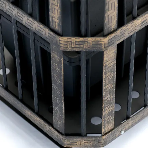 Печь банная ЧУГУННАЯ " Сибирь 32 " Каминная дверца 375х300 (кованная сетка ) со СТЕКЛОМ фото 4