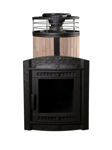 Печь банная "Атмосфера L" Окаменевшее дерево ламель+сетка ПРоМеталл фото 5