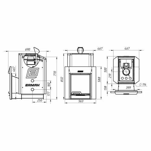 Печь банная Ермак 24 Люкс GOLD ( нерж 5,0 мм 304 ) фото 2