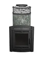 Печь банная "Атмосфера XL" Жадеит ламель+сетка С ТОННЕЛЕМ ПроМеталл