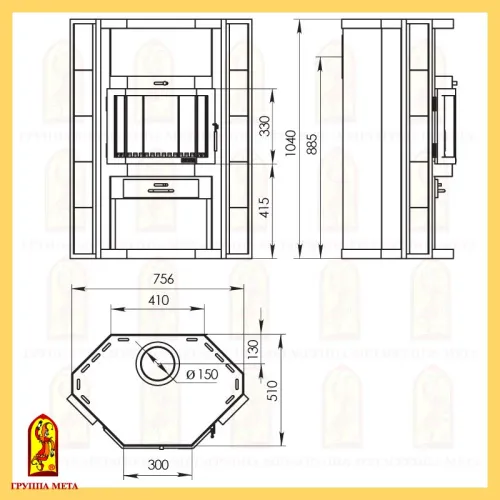 Печь - камин " Печора "  фото 2