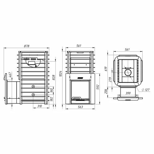 Печь банная Ермак 30 Сетка - Премиум ( сталь 8,0 мм ) фото 2