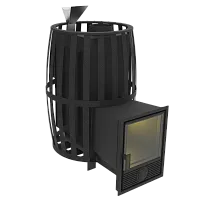 Печь банная " Витязь 18 Д - 1 со стеклом 320х320, сетка ЗАКРЫТАЯ КАМЕНКА d 130