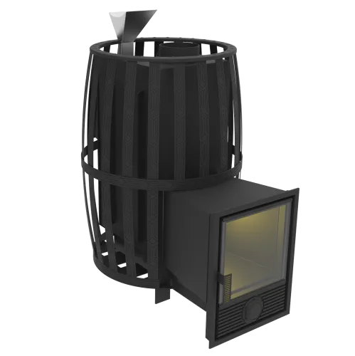 Печь банная " Витязь 18 Д - 1 со стеклом 320х320, сетка ЗАКРЫТАЯ КАМЕНКА d 130