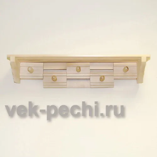 Полка с вешалкой 5 крючков МП - 58 