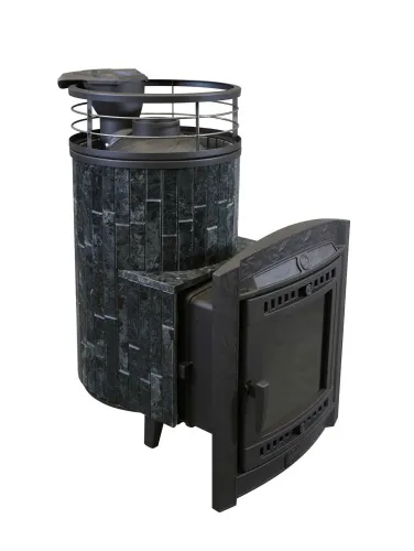 Печь банная "Атмосфера L" Пироксенит ламель+сетка С ТОННЕЛЕМ ПроМеталл