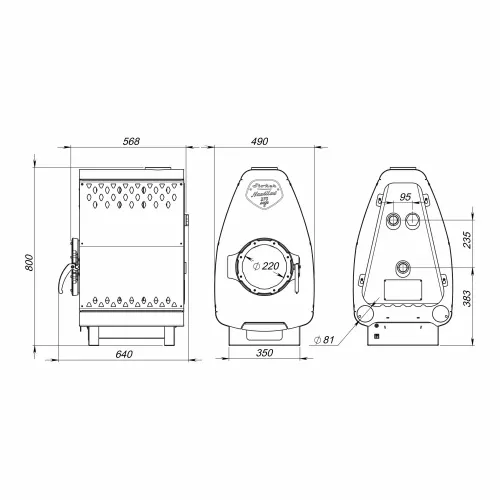 Печь отопительная длительного горения Stoker NAUTILUS 270 АКВА Ермак  фото 5