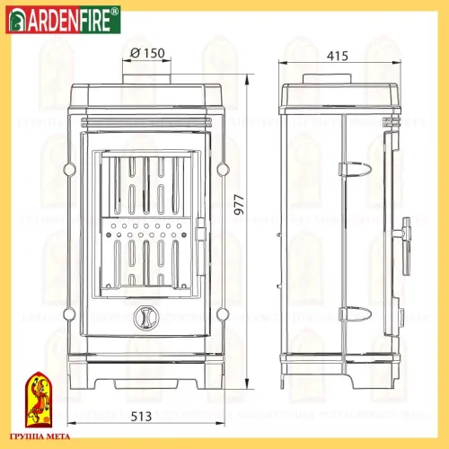 *Печь - камин " Марсель 10 " чугунный (сняты с пр-ва) фото 2