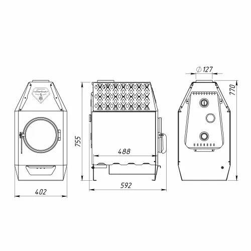Печь отопительная Стокер Термо 250-С  АКВА  (Ермак) фото 2